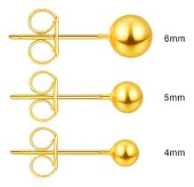 Kit 3 Pares De Brinco Bolinha Banhado Ouro 18k Antialérgico Trio dourado