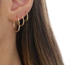 Kit 3 pares de Brincos Ouro 18k Kit 3 pares de Brincos Ouro 18k