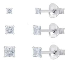 Kit 3 Pares De Brincos Tipo Piercing Cartilagem Prata 925