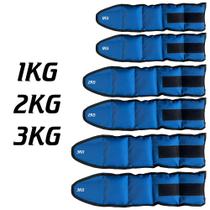 Kit 3 Pares de Caneleira Tornozeleira de Peso Para Perna de 1kg 2kg 3kg Reforçada Treino Fitness Funcional de Academia Profissional Kit 3 Pares de Caneleira Tornozeleira de Peso Para Perna de 1kg 2kg 3kg Reforçada Treino Fitness Funcional de Academia Profissional