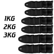 Kit 3 Pares de Caneleira Tornozeleira de Peso Para Perna de 1kg 2kg 3kg Reforçada Treino Fitness Funcional de Academia Profissional