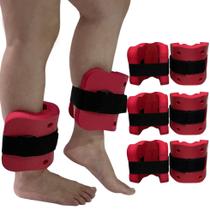 Kit 3 Pares de Caneleiras de Hidroginástica Em EVA Peso 3 à 4kg DF4032-VM Vermelha Dafoca Sports