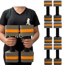 Kit 3 Pares de Halteres Hidroginástica Em EVA 2 A 3 Kg DF4012-CZ Cinza/Laranja Dafoca Sports