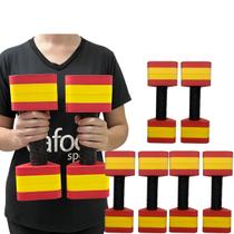 Kit 3 Pares de Halteres Hidroginástica Em EVA 2 A 3 Kg DF4012-VM Vermelho/Amarelo Dafoca Sports