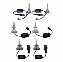 Kit 3 Pares de Lâmpada Led Tiger Com Reator H7+H1+H11