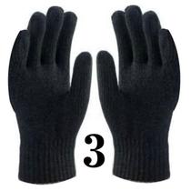 Kit 3 Pares de Luva Cotton Preta Tricotada 4 fios Volk -CA36348 - Luva algodão, frio, flexível, confortável, respiráveis