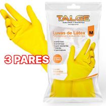Kit 3 Pares De Luva Limpeza Amarela m - Talge Kit 3 Pares De Luva Limpeza Amarela m - Talge
