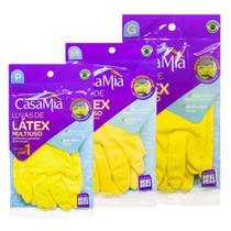 Kit 3 Pares De Luva Multiuso De Látex Tamanhos P,M,G Casamia Kit 3 Pares De Luva Multiuso De Látex Tamanhos P,M,G Casamia