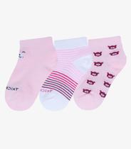 Kit 3 Pares De Meia Cano Curto Infantil Trick Nick Rosa Kit 3 Pares De Meia Cano Curto Infantil Trick Nick Rosa