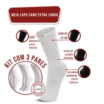 KIt 3 Pares de Meia Cano Extra Longo Academia Algodão