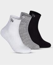 Kit 3 Pares De Meia Cano Longo Comfort Rafa Parize Cor:Branco/Preto/CinzaTamanho:33/38