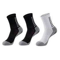 Kit 3 Pares De Meia Esportiva De Futebol Antiderrapante Modelo:QuadradoCor:Preto, Preto e Branco Kit 3 Pares De Meia Esportiva De Futebol Antiderrapante Modelo:QuadradoCor:Preto, Preto e Branco