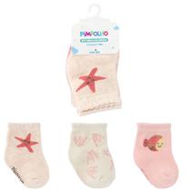 Kit 3 Pares De Meia Infantil Bebê Colorida Estampada Menina Tamanho RN Pimpolho Kit 3 Pares De Meia Infantil Bebê Colorida Estampada Menina Tamanho RN Pimpolho