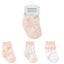 Kit 3 Pares De Meia Infantil Colorida Estampada Menina Tamanho 00 ao 15 Pimpolho