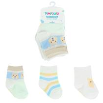 Kit 3 Pares De Meia Infantil Colorida Estampada Menino Tamanho 00 ao 15 - Pimpolho