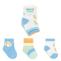 Kit 3 Pares De Meia Infantil Colorida Estampada Menino Tamanho 00 ao 15 Pimpolho