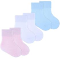 Kit 3 Pares De Meia Lisa Infantil Criança Bebê - Pimpolho Kit 3 Pares De Meia Lisa Infantil Criança Bebê - Pimpolho