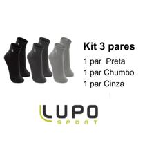 Kit 3 Pares de Meia Lupo Masculino Cano Curto Kit 3 Pares de Meia Lupo Masculino Cano Curto