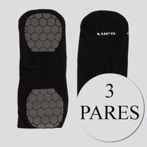 Kit 3 Pares de Meia Lupo Performace Antiderrapante Preta