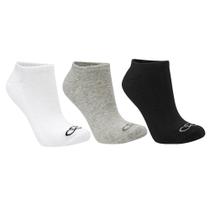 Kit 3 Pares de Meia Masculina Olympikus Cano Curto Branco/preto/cinza