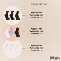 Kit 3 Pares De Meia Mash 202.05 Cano Curto Cores Variadas Kit 3 Pares De Meia Mash 202.05 Cano Curto Cores Variadas