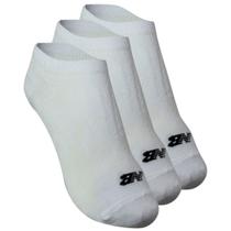 Kit 3 pares de meia New Balance invisível Branca 39 a 42