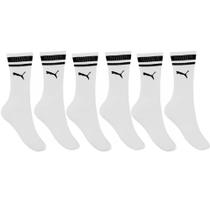 Kit 3 Pares de Meia Puma Esportiva Cano Longo Feminina - Branco Kit 3 Pares de Meia Puma Esportiva Cano Longo Feminina - Branco