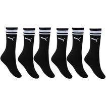 Kit 3 Pares de Meia Puma Esportiva Cano Longo Feminina - Preto Kit 3 Pares de Meia Puma Esportiva Cano Longo Feminina - Preto