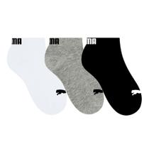 Kit 3 Pares de Meia Puma Sapatilha Invisível Infantil - Branco, Preto e Mescla Kit 3 Pares de Meia Puma Sapatilha Invisível Infantil - Branco, Preto e Mescla