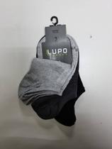 Kit 3 Pares de Meia Sapatilha Invisível Lupo 3270: Cinza, Chumbo e Preta.