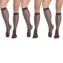 Kit 3 Pares de Meia Selene 3/4 Transparente Fio 15 Feminina - Preto