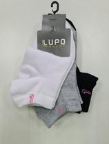 Kit 3 Pares de Meia Soquete Feminina Cano Baixo Lupo 3226