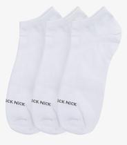 Kit 3 Pares De Meia Soquete Lisas Trick Nick Branco Kit 3 Pares De Meia Soquete Lisas Trick Nick Branco