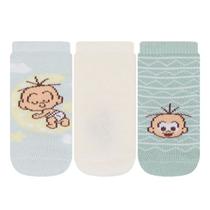 Kit 3 Pares de Meia Soquete Turma da Mônica Infantil Bebê 13 aa 16 Baby Cia da Meia Cor:Cebolinha 02Tamanho:13 ao 16