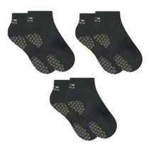Kit 3 Pares De Meias Antiderrapante Para Pilates Hidro Hidroginastica Preto - Selene