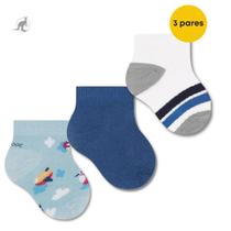 Kit 3 Pares de Meias Bebê Menino Algodão Selene 1150