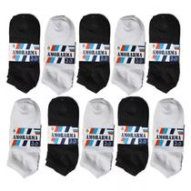 Kit 3 pares de meias branca preta qualidade unisex