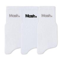 Kit 3 Pares de Meias Cano Médio Mash 202.05B Branca Kit 3 Pares de Meias Cano Médio Mash 202.05B Branca