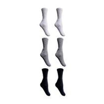 Kit 3 pares de meias feminina algodão cano longo confortável casual