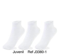 Kit 3 pares de meias Infantil Branca colegial 3380I