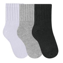 Kit 3 Pares De Meias Infantil Selene Cano Médio Em Algodão Unissex