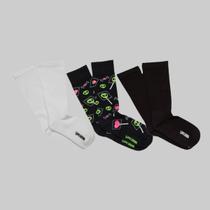 Kit 3 Pares de Meias Lupo Urban Colors Pirulito 16300-004-16901-105-16300-004