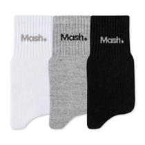 Kit 3 Pares de Meias Mash 202.05B Branco/Cinza/Preto Kit 3 Pares de Meias Mash 202.05B Branco/Cinza/Preto