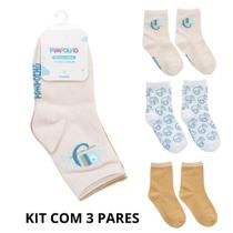 Kit 3 Pares de Meias Pimpolho Menino 31 a 34