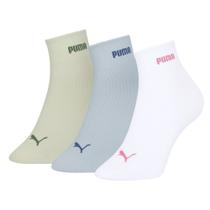 Kit 3 Pares De Meias Puma Esportiva Cano Médio Feminina - Branco 34-39 Kit 3 Pares De Meias Puma Esportiva Cano Médio Feminina - Branco 34-39