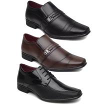 kit 3 pares de sapato social masculino italiano modelos diferentes de otima qualidade