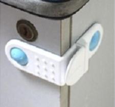 Kit 3 Pares De Trava Gaveta Branca Com Azul