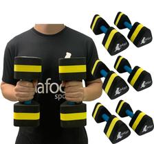 Kit 3 Pares Halteres Hidroginástica em EVA 2 à 3kg DF1105-M Preto/Amarelo Dafoca Sports