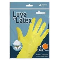 Kit 3 pares luva de borracha latex slim amarela - tamanho p