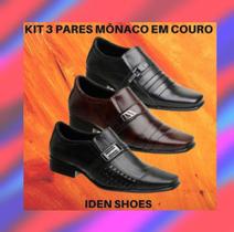 kit 3 pares manaco em couro kit 3 pares manaco em couro
